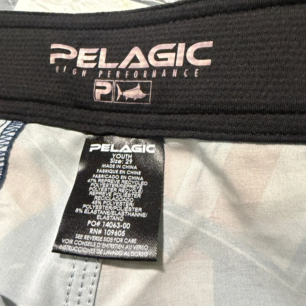 Pelagic USA Flag Marlin Fish Swim Trunks Board Shorts‎ Youth Size 29